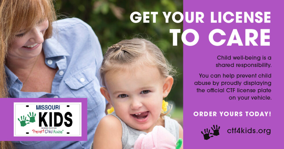 CTF Specialty License Plate Children's Trust Fund of Missouri